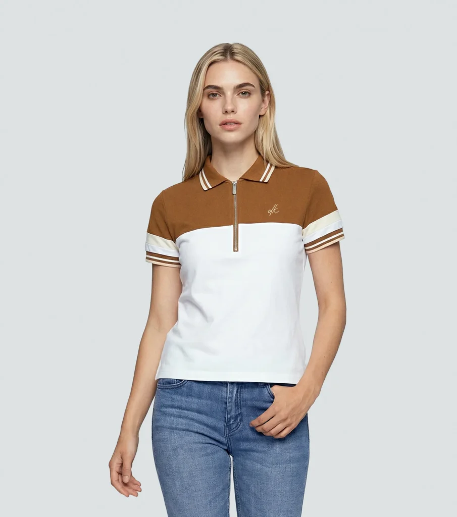 Polo Para Mujer Combinado Manga Corta Derek